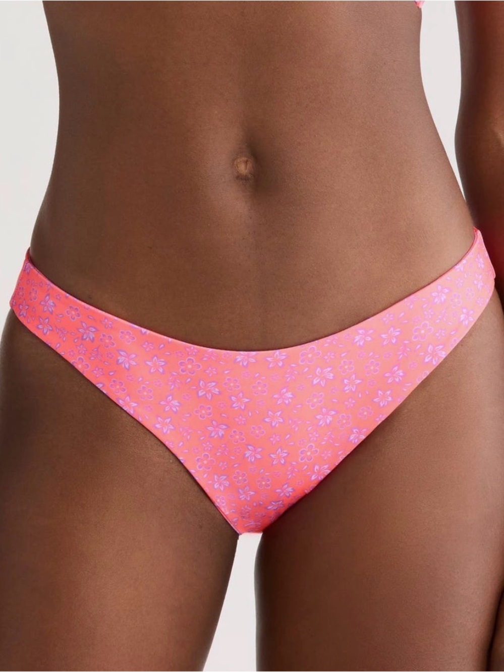 Kulani Kinis Neon Coral Floral Bikini Bottom